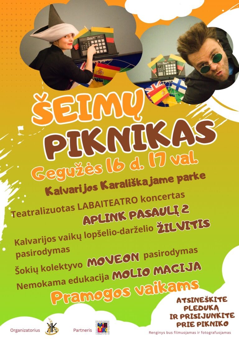 Kviečiame susitikti Kalvarijos Karališkajame parke „Šeimų piknike“