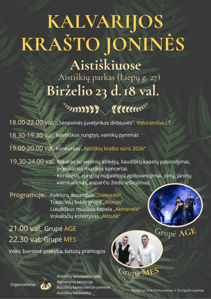 Kalvarijos krašto Jonines Aistiškiuose plakatas