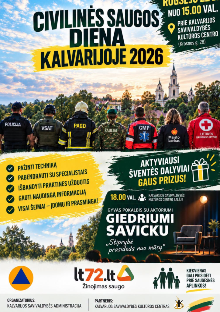 Civilinės saugos diena Kalvarijoje plakatas