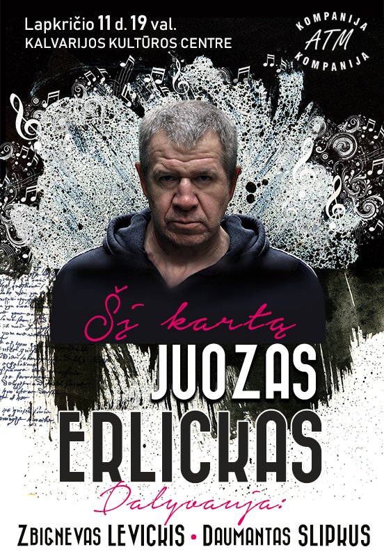Juozo Erlicko nauja programa „Šį kartą“ plakatas